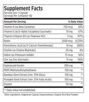 Hair Health Supplement facts label with various vitamins and minerals listed