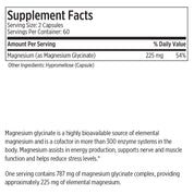 Magnesium glycinate supplement for energy production, nerve and muscle function, and reducing stress.